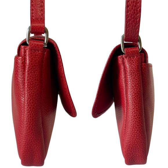 Longchamp Le Foulonné Vintage Red Leather Convertible Crossbody Bag Y2K - Picture 7 of 11